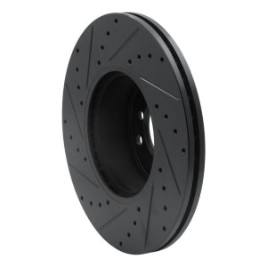 BMW 220i Brake Rotor (1) - Front Right - R1 Concepts - Drilled & Slotted - Black - `07-`21